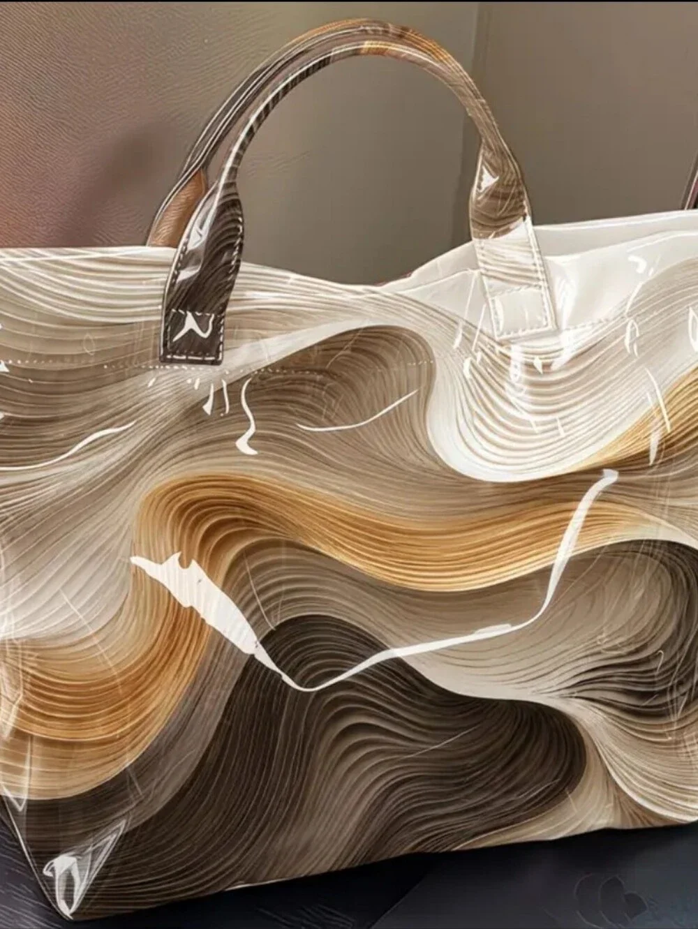 Abstract Dune Big Shoulder Tote Carry Bag